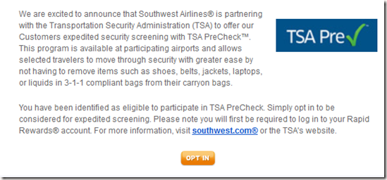 Southwest is getting TSA Pre-check!
