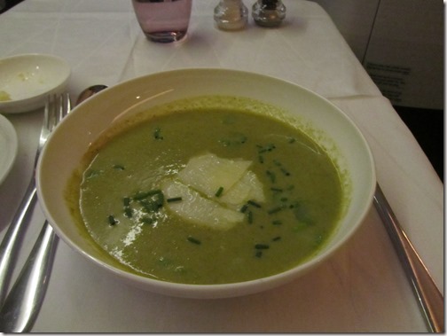 British Airways First Class Soup Up Close