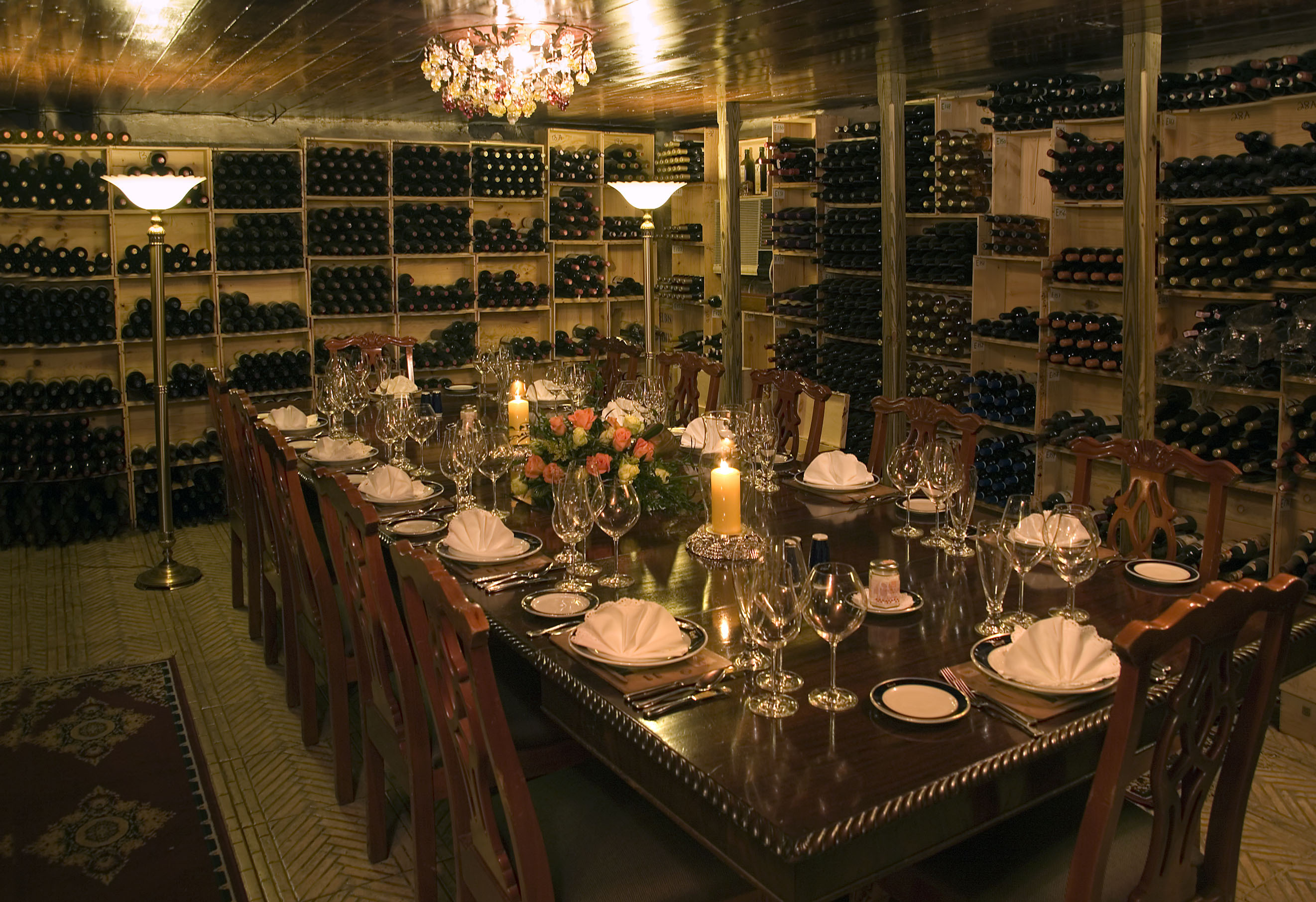 wine cellar in dining room