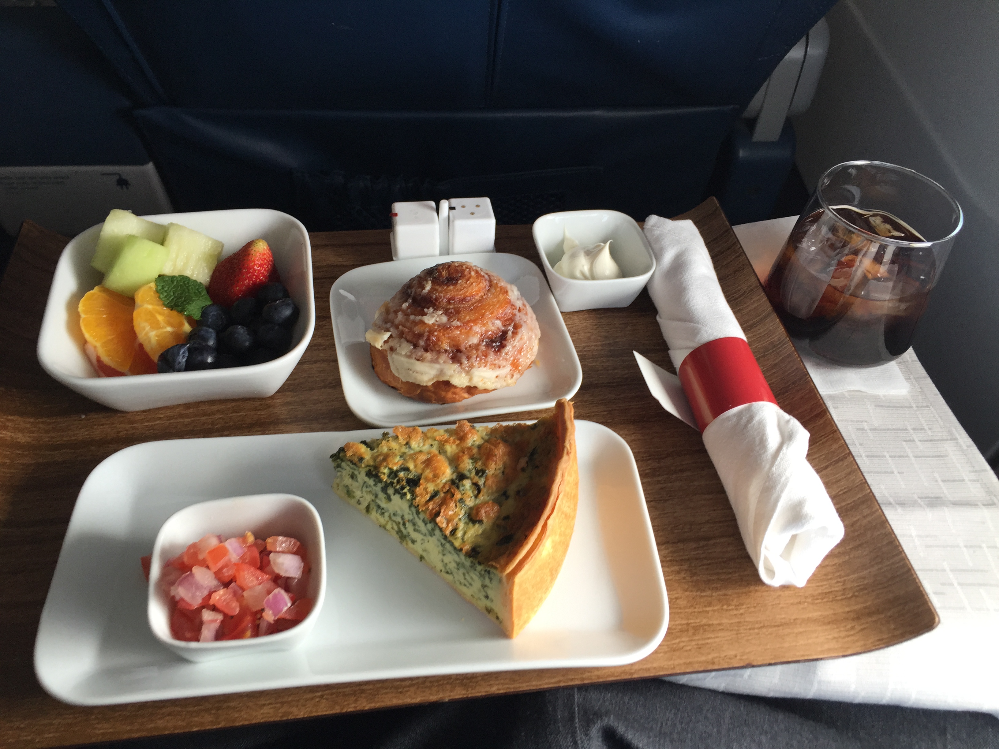 Delta First Class Breakfast Quiche Points Miles & Martinis