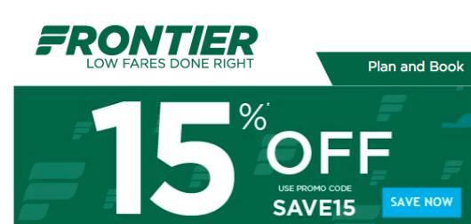 Frontier Promotion Code Extra 15 Off Points Miles Martinis