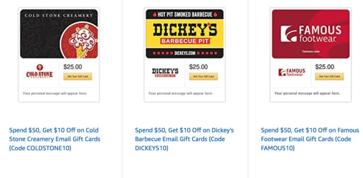 Amazon Discounted Gift Card Deals