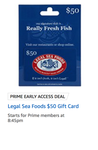 a blue gift card with a fish and text