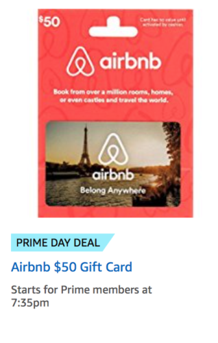 a red gift card with a picture of a tower