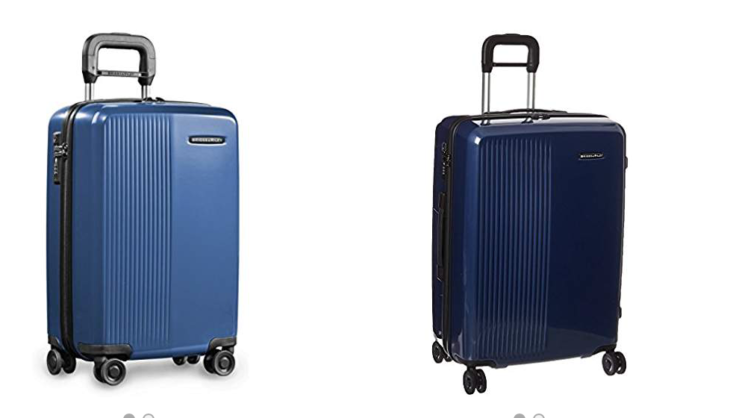 a blue suitcase with wheels