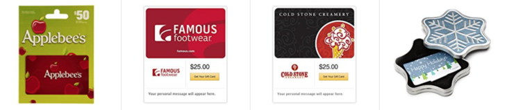 a couple of gift cards