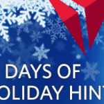 a blue and white background with snowflakes and red star