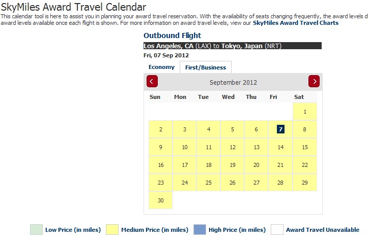 a screenshot of a travel calendar