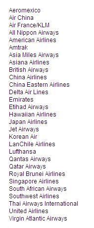 a list of airline flights