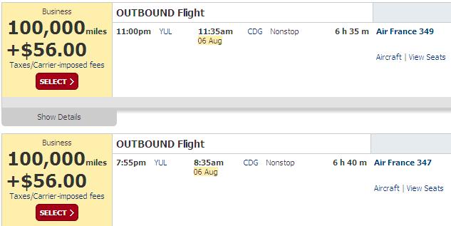 a screenshot of a flight schedule