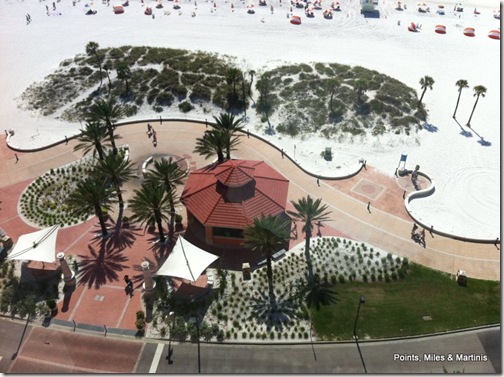 View of walkway across beach