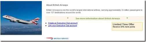 30 Percent More Avios Points from British Airways