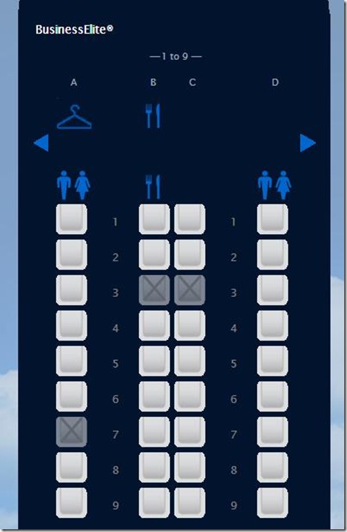 Delta 767 300 lie flat seat map