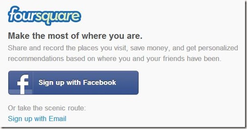 Foursquare Account Signup