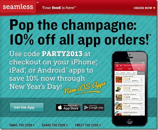 Seamless 2013 10 Percent Discount Code