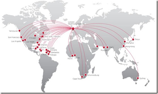Virgin Atlantic Route map