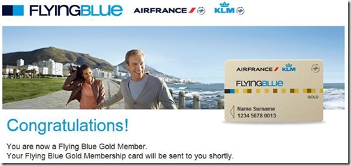 Flying Blue Gold Confirmation
