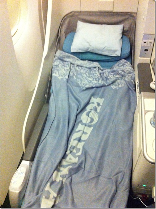 Korean Air Business Seat In Lie Flat Position
