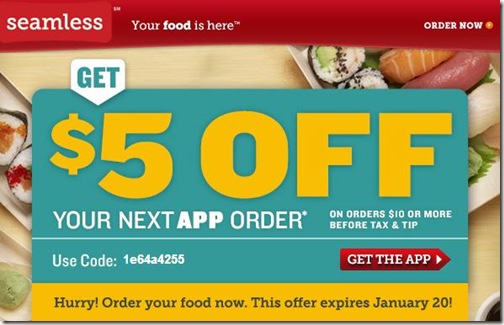 Seamless 5 Dollars Off