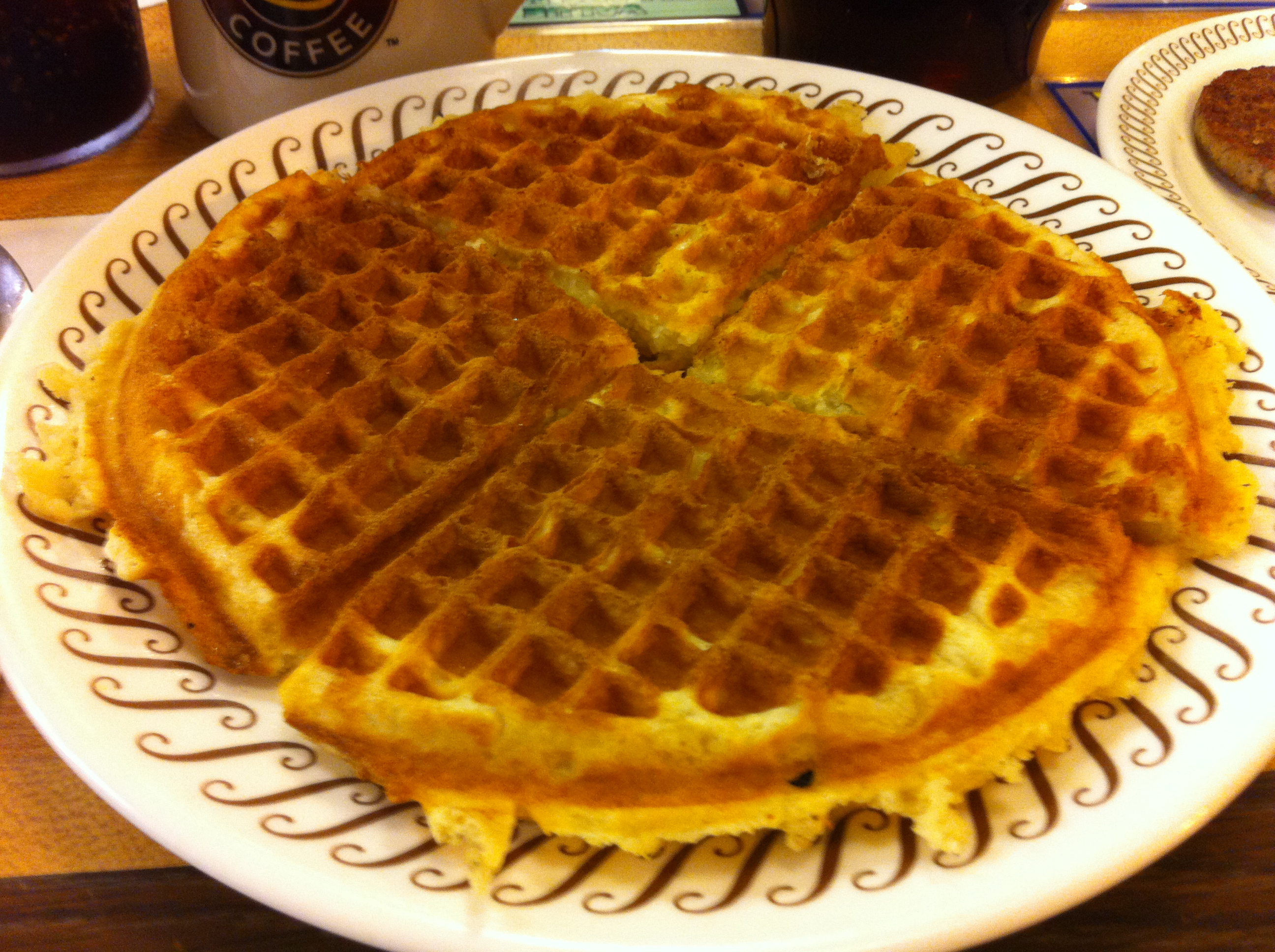 a waffle on a plate