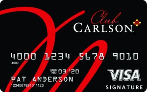 a credit card with red and black text
