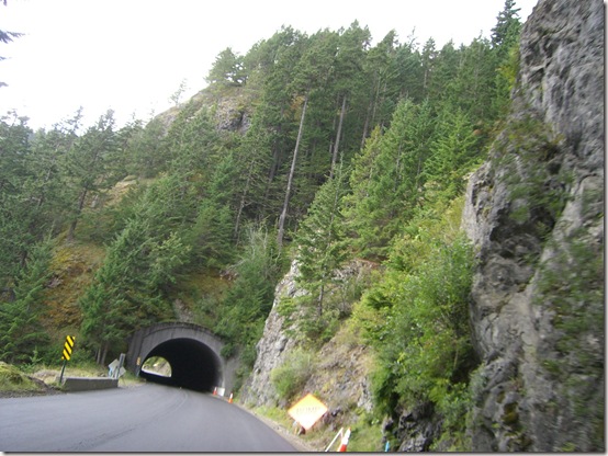 Drive through tunnel to Olympic National Park