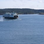a ferry boat in the water