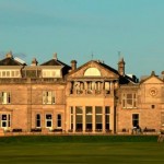 a large building with a lawn