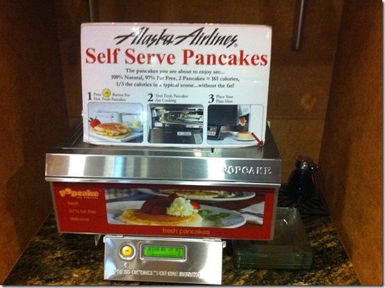 Alaska Airlines Boardroom in LAX Pancake Machine