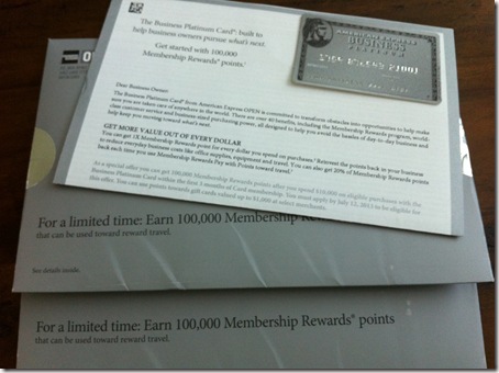 American Express Business Platinum 100,000 Point Offer