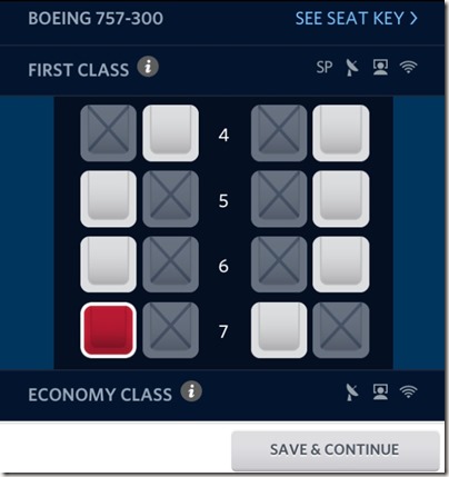 Delta Upgrade Seat Map Image