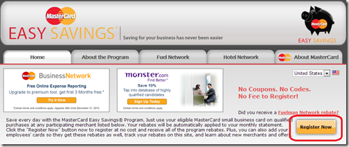 MasterCard Easy Savings Program