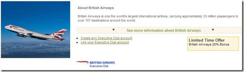 British Airways Amex Transfer Bonus 2013