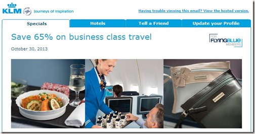 KLM 65 Percent off 2013 Promotion