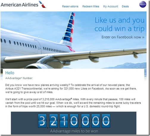 American Airlines 3210000 Giveaway