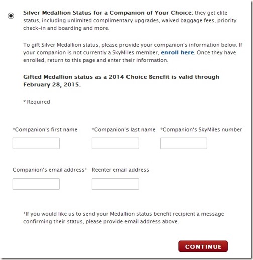Delta Silver Status Gift Benefit Selection