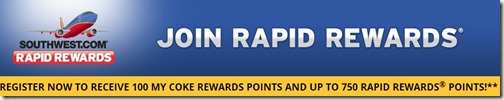 Southwest 750 Registration Bonus And 100 My Coke Rewards Points