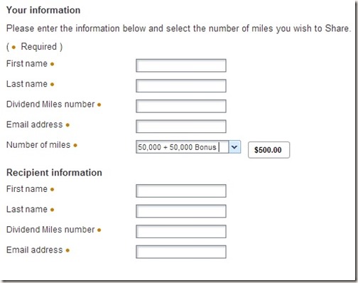 US Airways Share Miles Promotion 50k Bonus