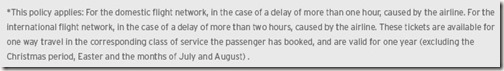 Aegean One Hour Delay Fine Print