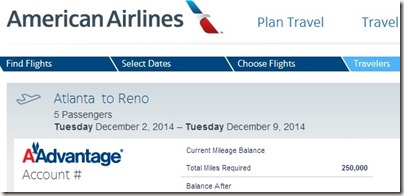 American Airlines Flight to Reno