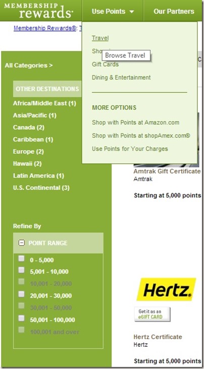 American Express Travel Partner Options