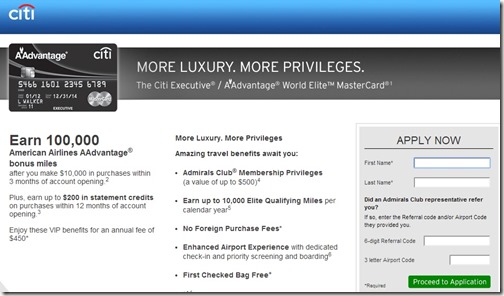 Citi AAdvantage Executive Offer