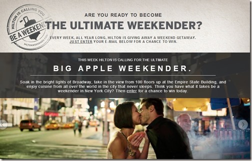 Hilton Ultimate Weekender Promotion