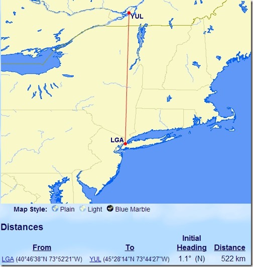 New York to Montreal