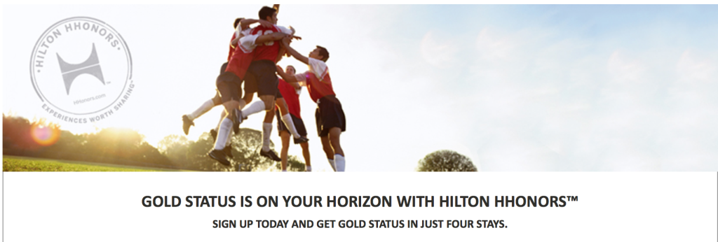 Hilton HHonors Gold Status Fast Track Promotion