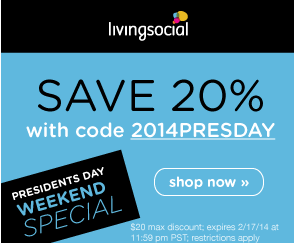 living social deal pmm promo 20 off