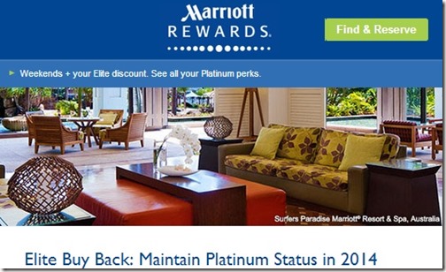 Marriott Platinum Status buy back