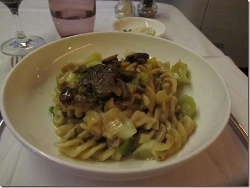 British Airways First Class Pasta Dish 2