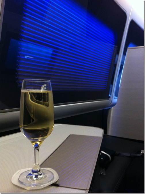 British Airways First Class Pre Departure Drink