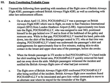 British Airways Flight molestation